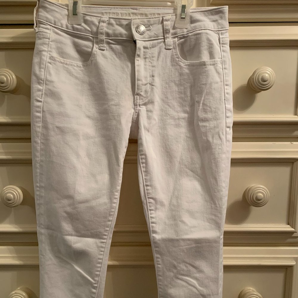 American Eagle White Skinny Jeans Size 4